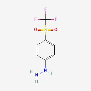 molecular formula C7H7F3N2O2S B1349468 {4-[(三氟甲基)磺酰基]苯基}肼 CAS No. 4837-29-0