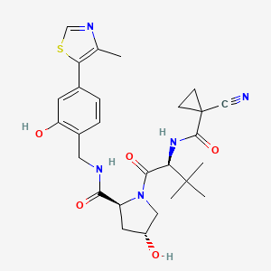 molecular formula C27H33N5O5S B13494731 (2S,4R)-1-((S)-2-(1-Cyanocyclopropane-1-carboxamido)-3,3-dimethylbutanoyl)-4-hydroxy-N-(2-hydroxy-4-(4-methylthiazol-5-YL)benzyl)pyrrolidine-2-carboxamide 
