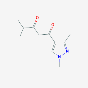 molecular formula C11H16N2O2 B13494762 1-(1,3-Dimethyl-1h-pyrazol-4-yl)-4-methylpentane-1,3-dione 
