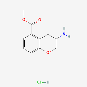 molecular formula C11H14ClNO3 B13494767 methyl 3-amino-3,4-dihydro-2H-1-benzopyran-5-carboxylate hydrochloride 