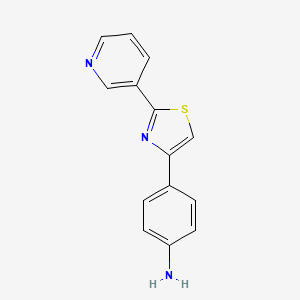 molecular formula C14H11N3S B1349477 4-(2-Pyridin-3-yl-1,3-thiazol-4-yl)aniline 