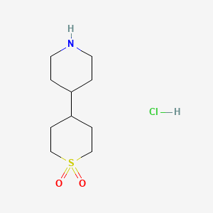 molecular formula C10H20ClNO2S B13494805 4-(Piperidin-4-yl)-1lambda6-thiane-1,1-dione hydrochloride 