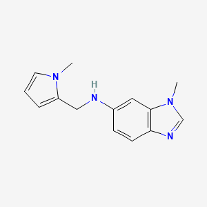 molecular formula C14H16N4 B13494832 1-methyl-N-[(1-methyl-1H-pyrrol-2-yl)methyl]-1H-1,3-benzodiazol-6-amine 