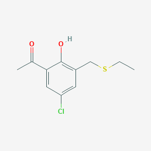 molecular formula C11H13ClO2S B13494852 1-(5-Chloro-3-((ethylthio)methyl)-2-hydroxyphenyl)ethan-1-one 