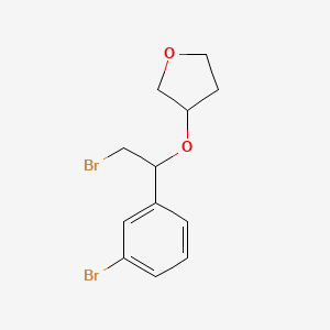 molecular formula C12H14Br2O2 B13494866 3-(2-Bromo-1-(3-bromophenyl)ethoxy)tetrahydrofuran 