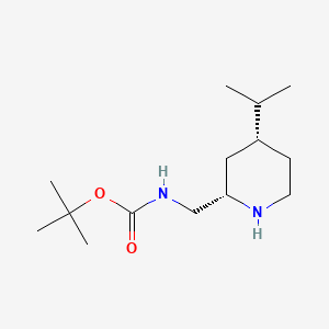 molecular formula C14H28N2O2 B13494878 rac-tert-butyl N-{[(2R,4S)-4-(propan-2-yl)piperidin-2-yl]methyl}carbamate 