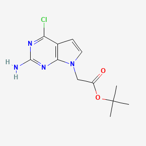 molecular formula C12H15ClN4O2 B13494881 tert-butyl 2-{2-amino-4-chloro-7H-pyrrolo[2,3-d]pyrimidin-7-yl}acetate 