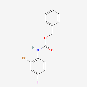 molecular formula C14H11BrINO2 B13494938 Benzyl (2-bromo-4-iodophenyl)carbamate 