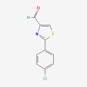molecular formula C10H6ClNOS B1349502 2-(4-CHLORO-PHENYL)-THIAZOLE-4-CARBALDEHYDE CAS No. 21278-77-3