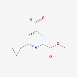 molecular formula C11H11NO3 B13495040 Methyl 6-cyclopropyl-4-formylpyridine-2-carboxylate 