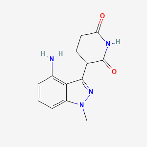 molecular formula C13H14N4O2 B13495042 3-(4-amino-1-methyl-1H-indazol-3-yl)piperidine-2,6-dione 