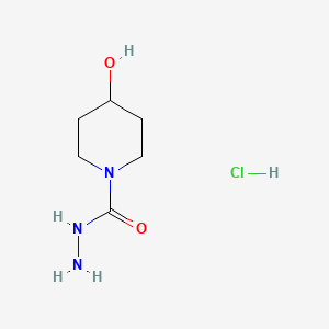 molecular formula C6H14ClN3O2 B13495070 4-Hydroxypiperidine-1-carbohydrazide hydrochloride 
