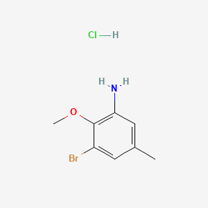 molecular formula C8H11BrClNO B13495217 3-Bromo-2-methoxy-5-methylaniline hydrochloride 