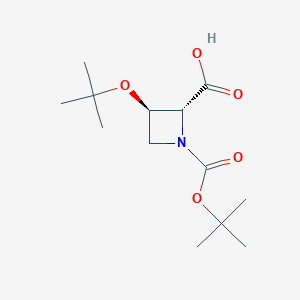 molecular formula C13H23NO5 B13495220 (2R,3R)-3-(tert-butoxy)-1-[(tert-butoxy)carbonyl]azetidine-2-carboxylic acid 