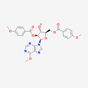 molecular formula C27H26N4O9 B134953 [(2R,3R,4S,5R)-3-hydroxy-4-(4-methoxybenzoyl)oxy-5-(6-methoxypurin-9-yl)oxolan-2-yl]methyl 4-methoxybenzoate CAS No. 137057-73-9