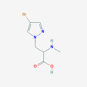 molecular formula C7H10BrN3O2 B13495327 3-(4-Bromo-1h-pyrazol-1-yl)-2-(methylamino)propanoic acid 