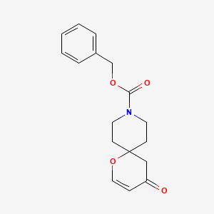 molecular formula C17H19NO4 B13495340 Benzyl 4-oxo-1-oxa-9-azaspiro[5.5]undec-2-ene-9-carboxylate 