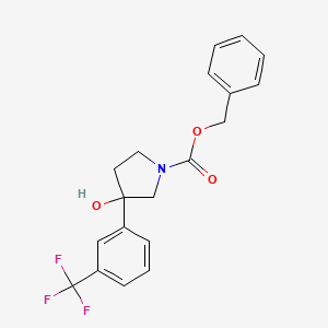 molecular formula C19H18F3NO3 B13495354 Benzyl 3-hydroxy-3-[3-(trifluoromethyl)phenyl]pyrrolidine-1-carboxylate 
