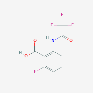 molecular formula C9H5F4NO3 B13495401 2-Fluoro-6-(2,2,2-trifluoroacetamido)benzoic acid 