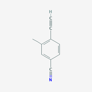 molecular formula C10H7N B13495415 4-Ethynyl-3-methylbenzonitrile 