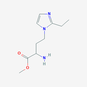 molecular formula C10H17N3O2 B13495447 Methyl 2-amino-4-(2-ethyl-1h-imidazol-1-yl)butanoate 