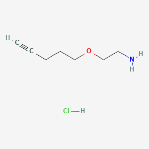 molecular formula C7H14ClNO B13495467 2-(Pent-4-yn-1-yloxy)ethan-1-amine hydrochloride 