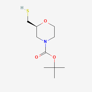 molecular formula C10H19NO3S B13495476 tert-butyl (2S)-2-(sulfanylmethyl)morpholine-4-carboxylate 
