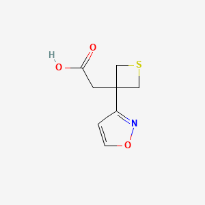 molecular formula C8H9NO3S B13495517 2-(3-(Isoxazol-3-yl)thietan-3-yl)acetic acid 