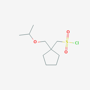 molecular formula C10H19ClO3S B13495533 (1-(Isopropoxymethyl)cyclopentyl)methanesulfonyl chloride 