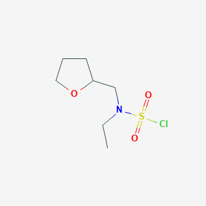 molecular formula C7H14ClNO3S B13495684 Ethyl((tetrahydrofuran-2-yl)methyl)sulfamoyl chloride 
