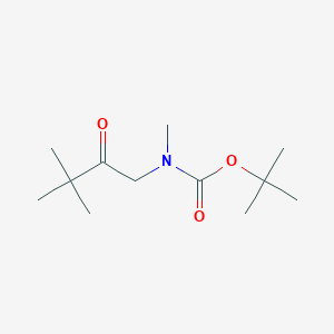 molecular formula C12H23NO3 B13495732 tert-butyl N-(3,3-dimethyl-2-oxobutyl)-N-methylcarbamate 