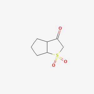 molecular formula C7H10O3S B13495734 hexahydro-2H-1lambda6-cyclopenta[b]thiophene-1,1,3-trione 