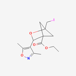 molecular formula C14H18INO4 B13495766 Ethyl 3-(3,5-dimethyl-1,2-oxazol-4-yl)-1-(iodomethyl)-2-oxabicyclo[2.1.1]hexane-4-carboxylate 