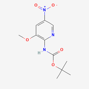 molecular formula C11H15N3O5 B13495774 tert-butyl N-(3-methoxy-5-nitropyridin-2-yl)carbamate 