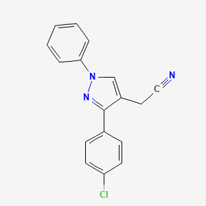 molecular formula C17H12ClN3 B1349579 3-(4-Chlorophenyl)-1-phenyl-1H-pyrazole-4-acetonitrile CAS No. 55432-07-0