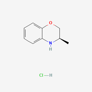 molecular formula C9H12ClNO B13495793 (3R)-3-methyl-3,4-dihydro-2H-1,4-benzoxazine hydrochloride 