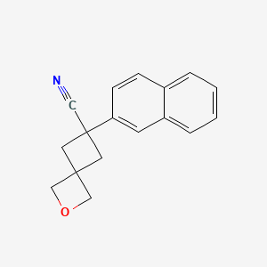 molecular formula C17H15NO B13495856 6-(Naphthalen-2-yl)-2-oxaspiro[3.3]heptane-6-carbonitrile 