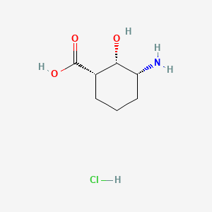 molecular formula C7H14ClNO3 B13495902 rac-(1R,2R,3S)-3-amino-2-hydroxycyclohexane-1-carboxylic acid hydrochloride 