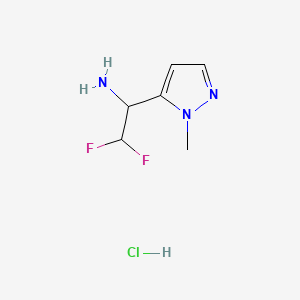 molecular formula C6H10ClF2N3 B13495914 2,2-difluoro-1-(1-methyl-1H-pyrazol-5-yl)ethan-1-amine hydrochloride 
