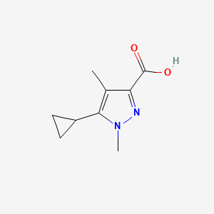 molecular formula C9H12N2O2 B13495917 5-cyclopropyl-1,4-dimethyl-1H-pyrazole-3-carboxylic acid 