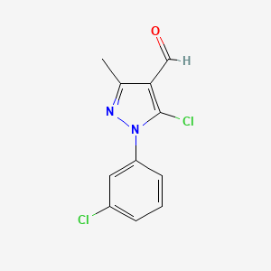 molecular formula C11H8Cl2N2O B1349596 5-chloro-1-(3-chlorophenyl)-3-methyl-1H-pyrazole-4-carbaldehyde CAS No. 77509-92-3