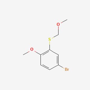 molecular formula C9H11BrO2S B13495987 4-Bromo-1-methoxy-2-[(methoxymethyl)sulfanyl]benzene 