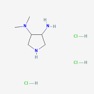 molecular formula C6H18Cl3N3 B13495995 N3,N3-dimethylpyrrolidine-3,4-diamine trihydrochloride 
