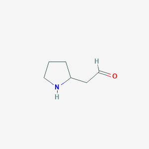 molecular formula C6H11NO B13496032 2-(Pyrrolidin-2-yl)acetaldehyde 