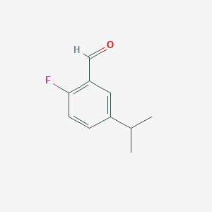 molecular formula C10H11FO B13496083 2-Fluoro-5-isopropylbenzaldehyde 