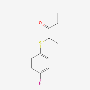molecular formula C11H13FOS B13496094 2-((4-Fluorophenyl)thio)pentan-3-one 