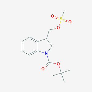 molecular formula C15H21NO5S B134961 Tert-butyl 3-(methylsulfonyloxymethyl)-2,3-dihydroindole-1-carboxylate CAS No. 130469-60-2