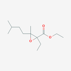 molecular formula C13H24O3 B13496104 Ethyl 2-ethyl-3-isopentyl-3-methyloxirane-2-carboxylate 