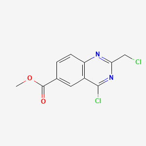 molecular formula C11H8Cl2N2O2 B13496116 Methyl4-chloro-2-(chloromethyl)quinazoline-6-carboxylate 