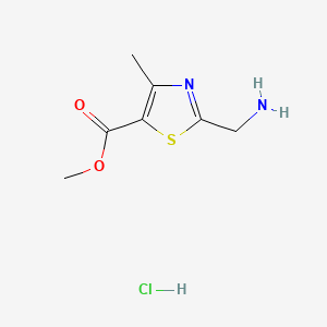 molecular formula C7H11ClN2O2S B13496139 Methyl 2-(aminomethyl)-4-methyl-1,3-thiazole-5-carboxylate hydrochloride 